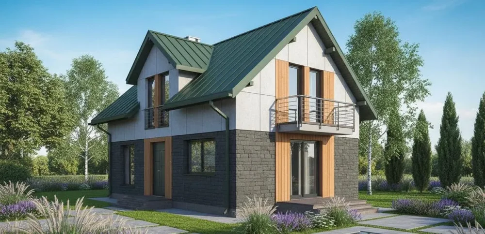 Проект Двухэтажный дом 8 на 7, 69 м2